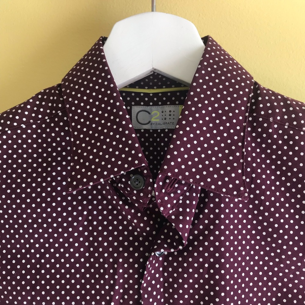 Boys Button Down Long-Sleeve Dot Shirt